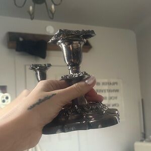 Sterling silver candle sticks (2)